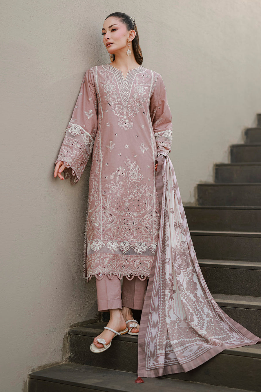 Zellbury Chikankari Embroidered Cotton Unstitched 3Pc Suit WUC26E34058