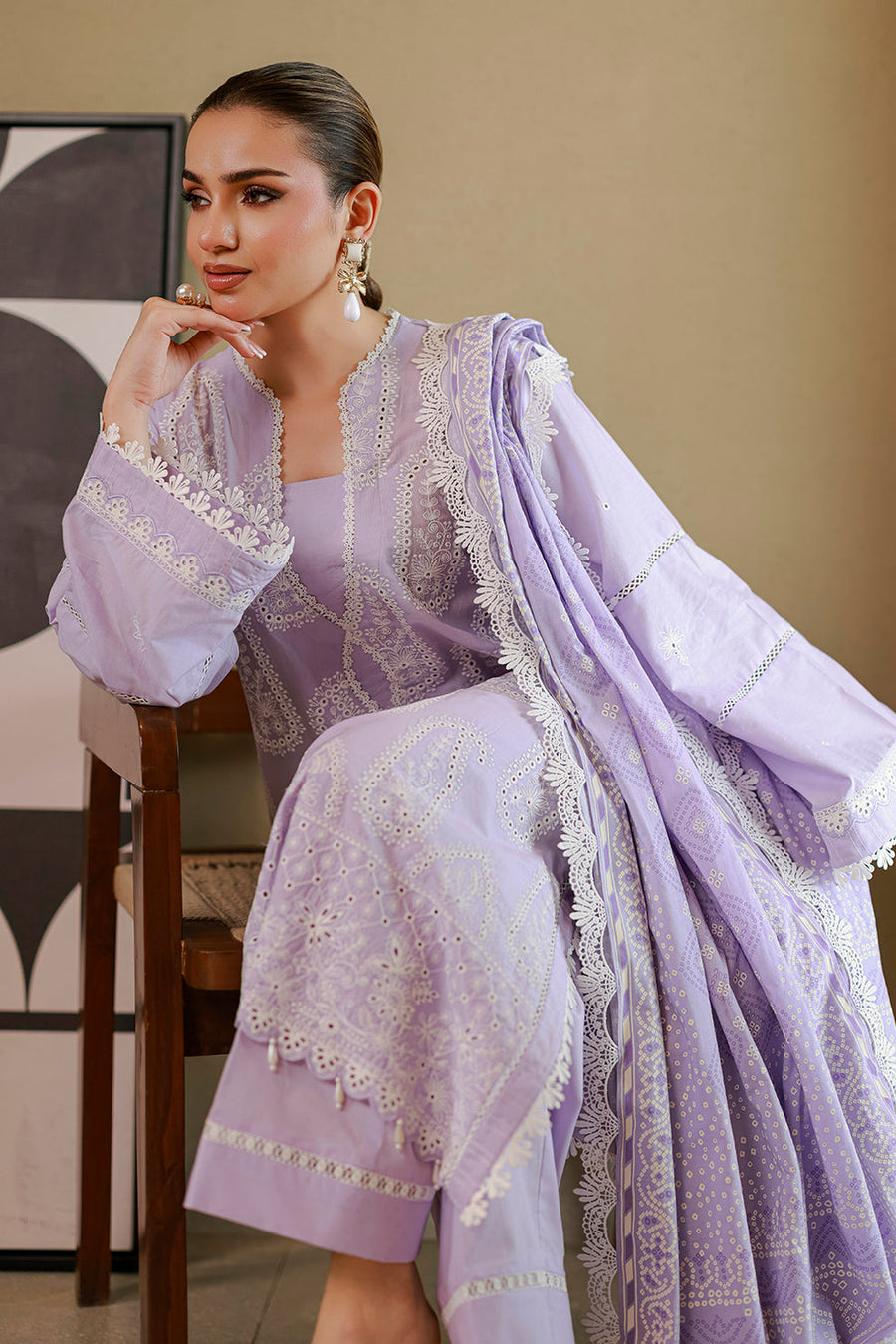 Zellbury Chikankari Embroidered Cotton Unstitched 3Pc Suit WUC26E34059