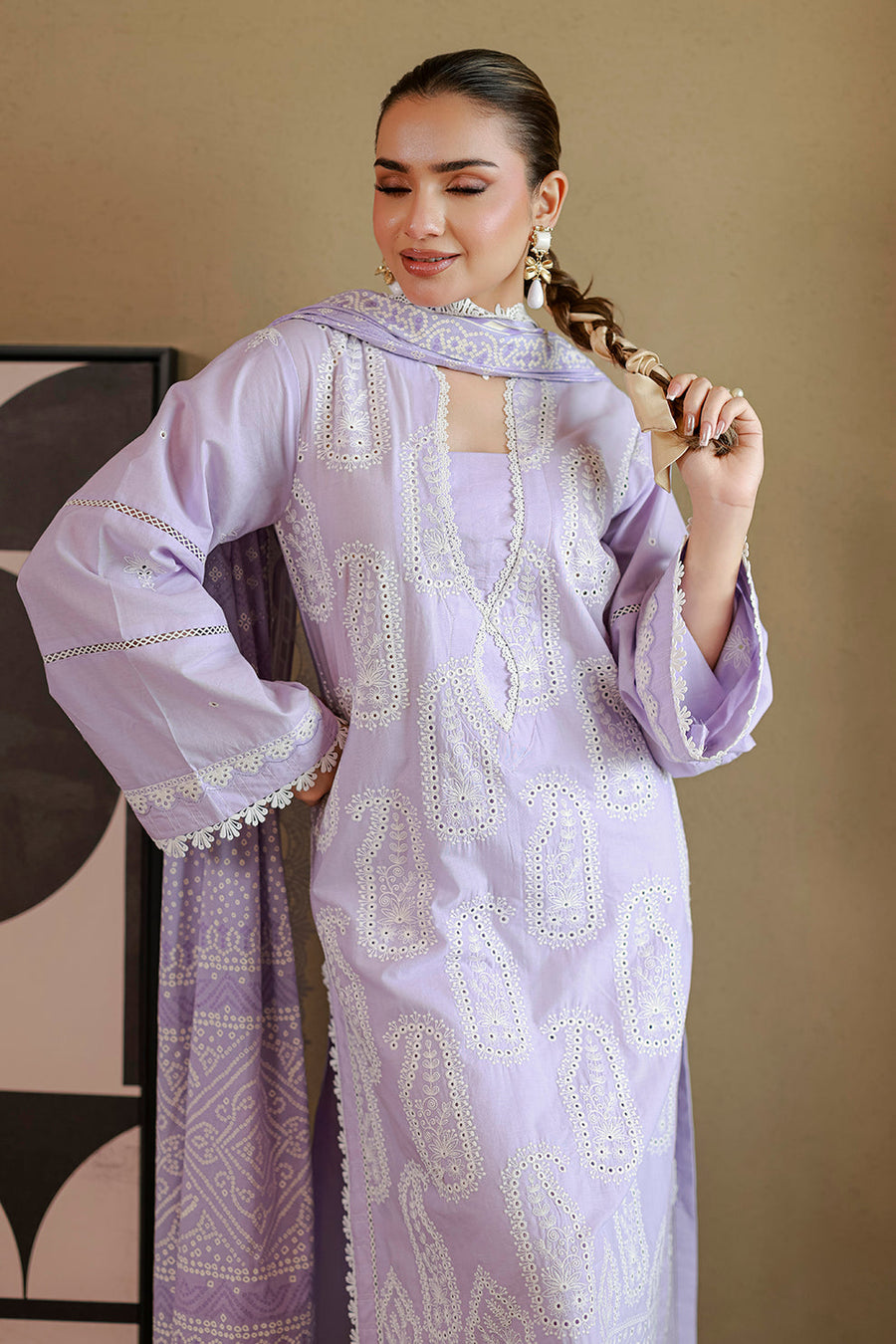 Zellbury Chikankari Embroidered Cotton Unstitched 3Pc Suit WUC26E34059