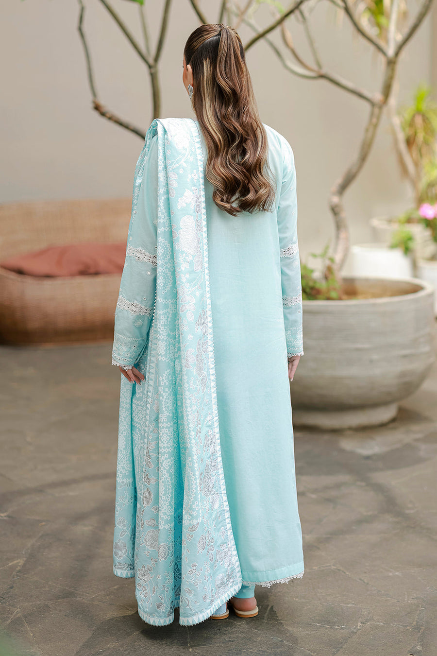 Zellbury Chikankari Embroidered Cotton Unstitched 3Pc Suit WUC26E34060