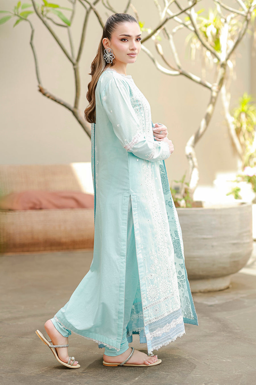 Zellbury Chikankari Embroidered Cotton Unstitched 3Pc Suit WUC26E34060