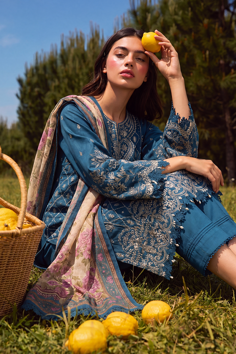 Zellbury Chikankari Embroidered Cotton Unstitched 3Pc Suit WUC26E34061