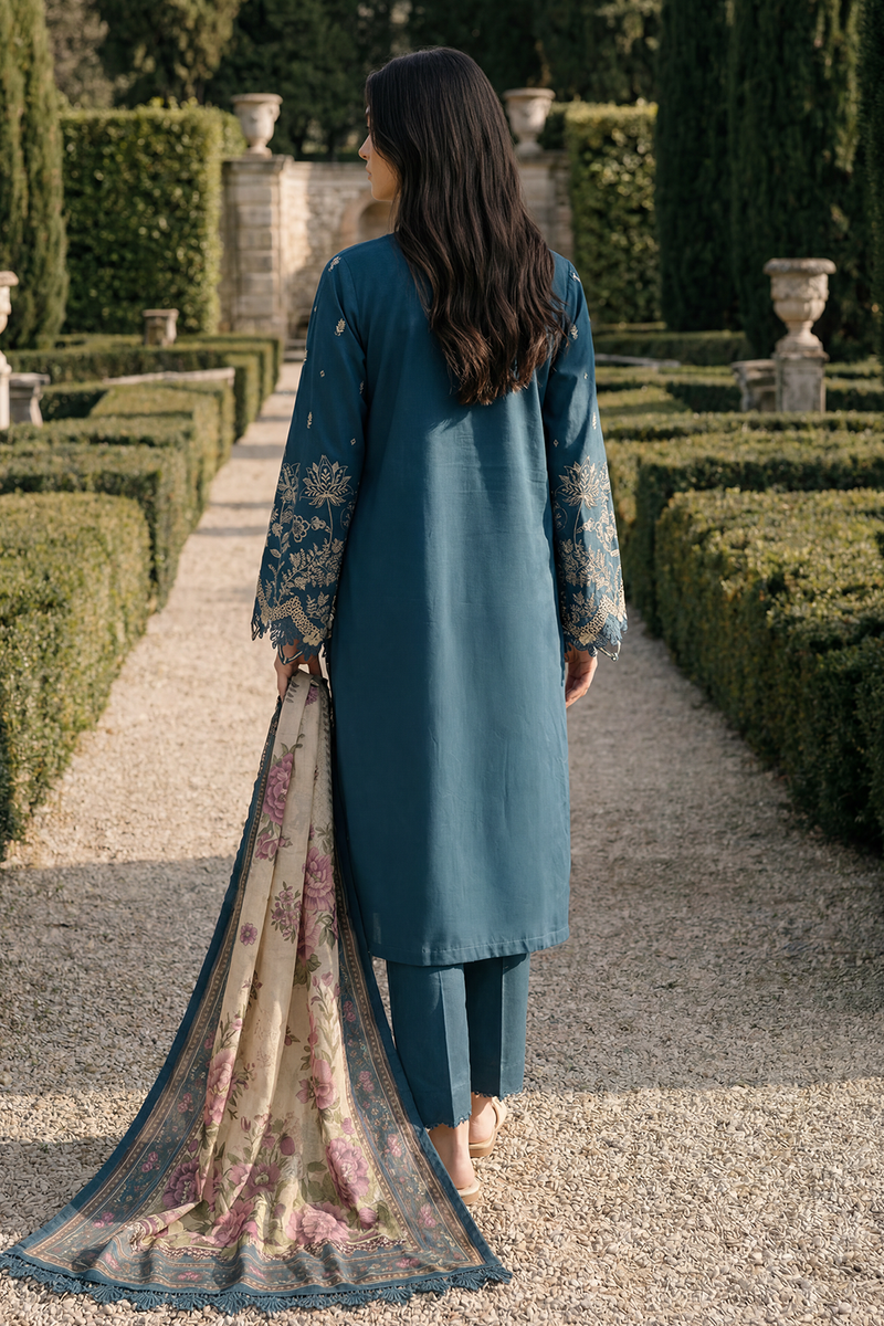 Zellbury Chikankari Embroidered Cotton Unstitched 3Pc Suit WUC26E34061