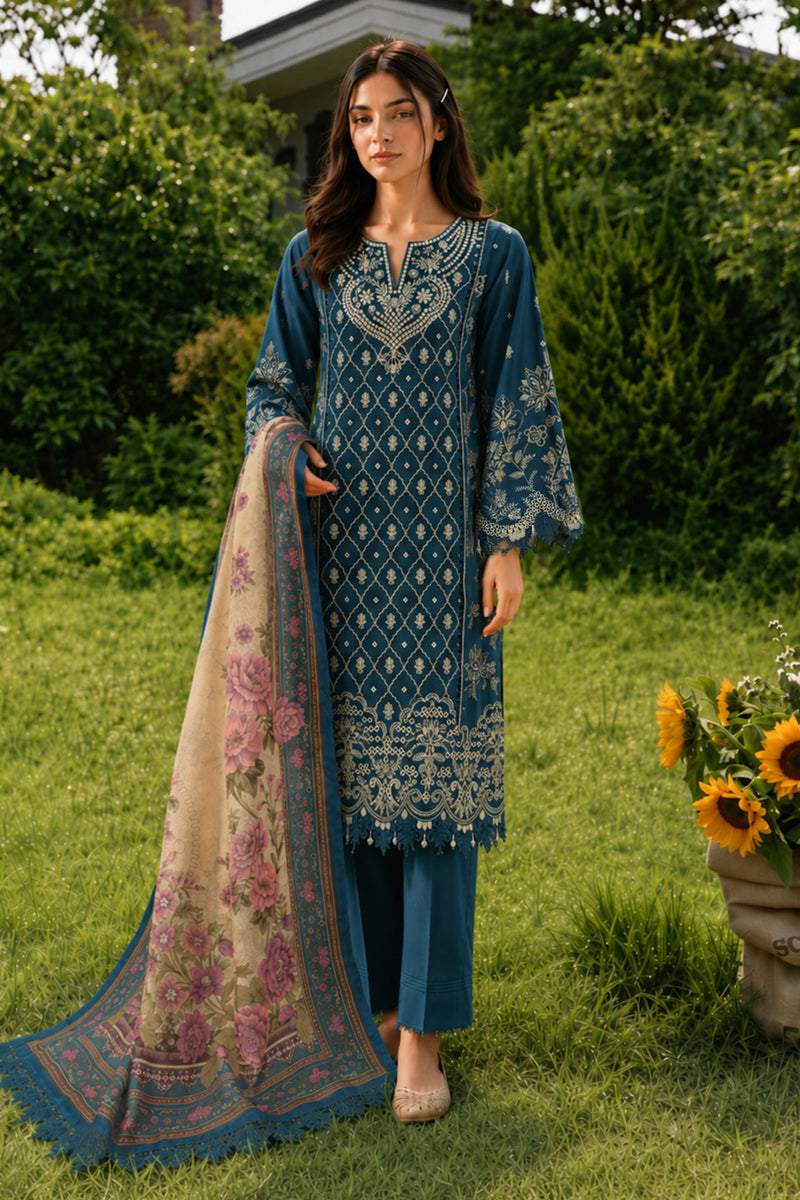 Zellbury Chikankari Embroidered Cotton Unstitched 3Pc Suit WUC26E34061