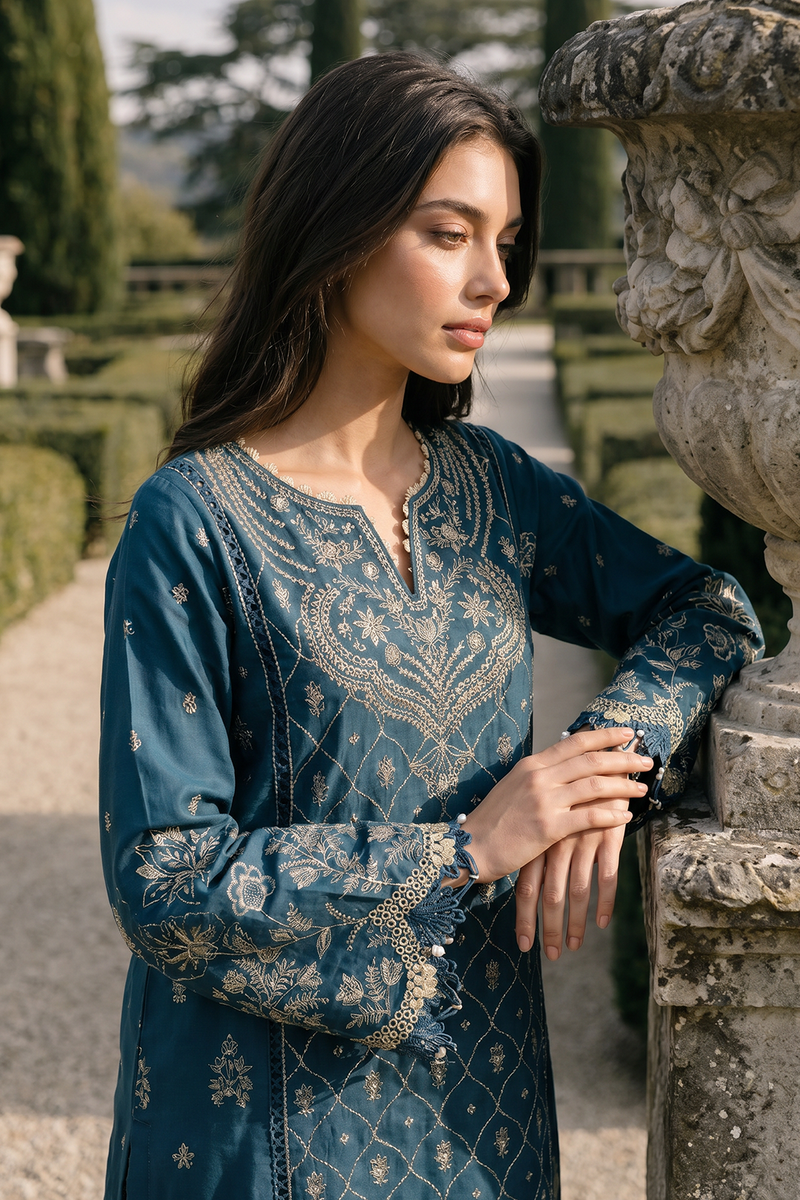 Zellbury Chikankari Embroidered Cotton Unstitched 3Pc Suit WUC26E34061
