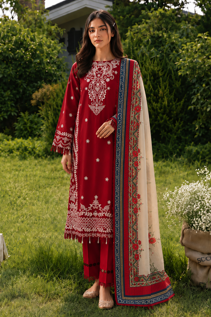 Zellbury Chikankari Embroidered Cotton Unstitched 3Pc Suit WUC26E34062