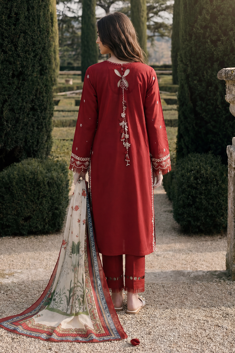 Zellbury Chikankari Embroidered Cotton Unstitched 3Pc Suit WUC26E34062