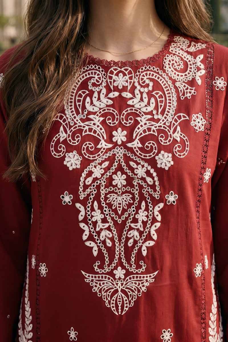 Zellbury Chikankari Embroidered Cotton Unstitched 3Pc Suit WUC26E34062