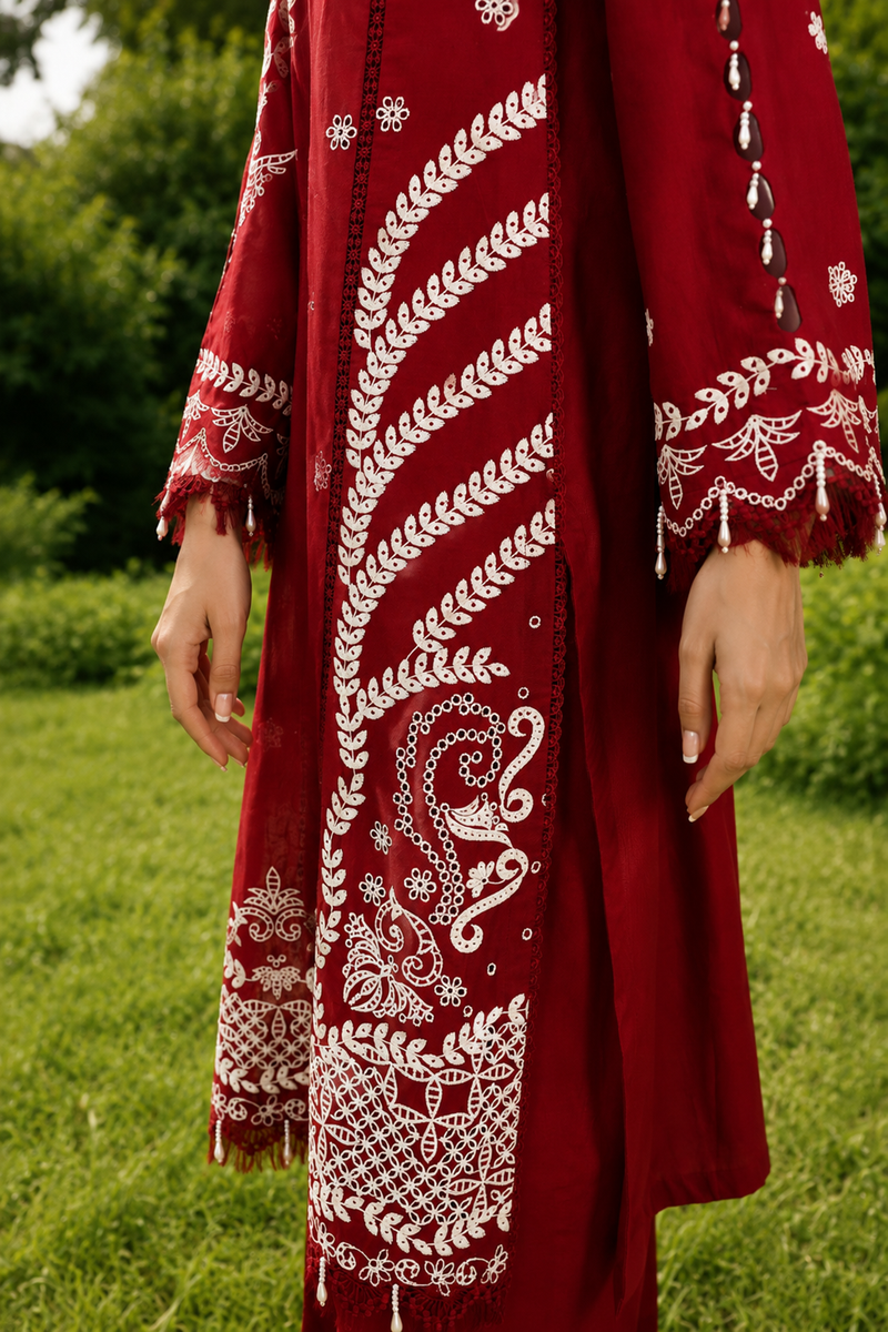 Zellbury Chikankari Embroidered Cotton Unstitched 3Pc Suit WUC26E34062