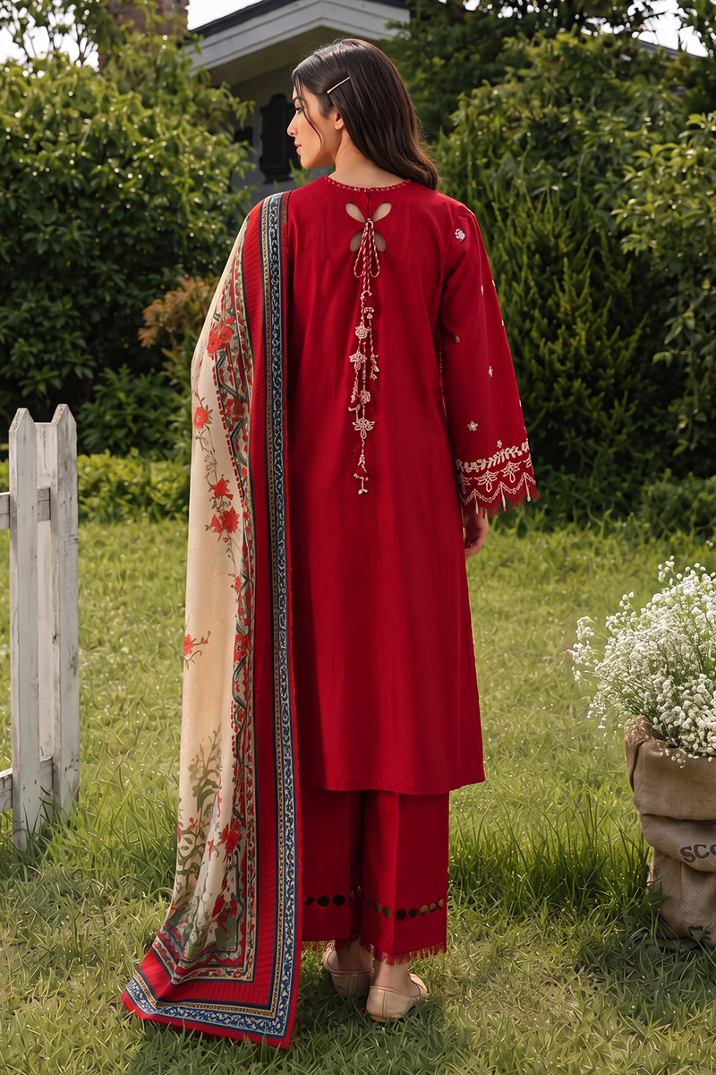 Zellbury Chikankari Embroidered Cotton Unstitched 3Pc Suit WUC26E34062