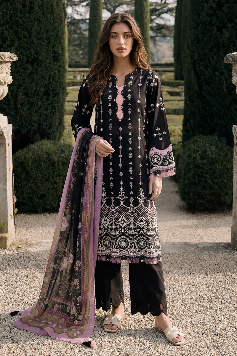 Zellbury Chikankari Embroidered Cotton Unstitched 3Pc Suit WUC26E34063