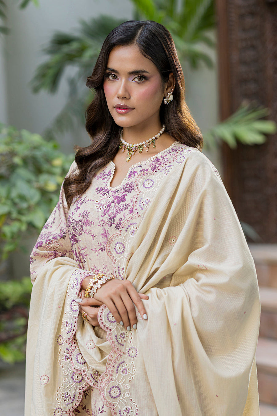 Zellbury Chikankari Embroidered Cotton Unstitched 3Pc Suit WUC26E34064