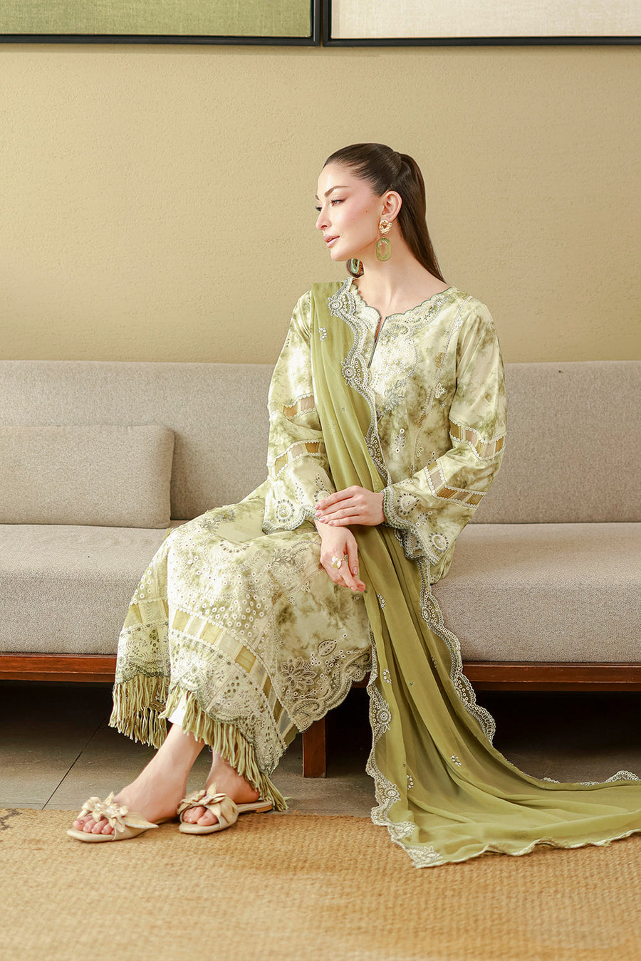 Zellbury Chikankari Embroidered Cotton Unstitched 3Pc Suit WUC26E34065