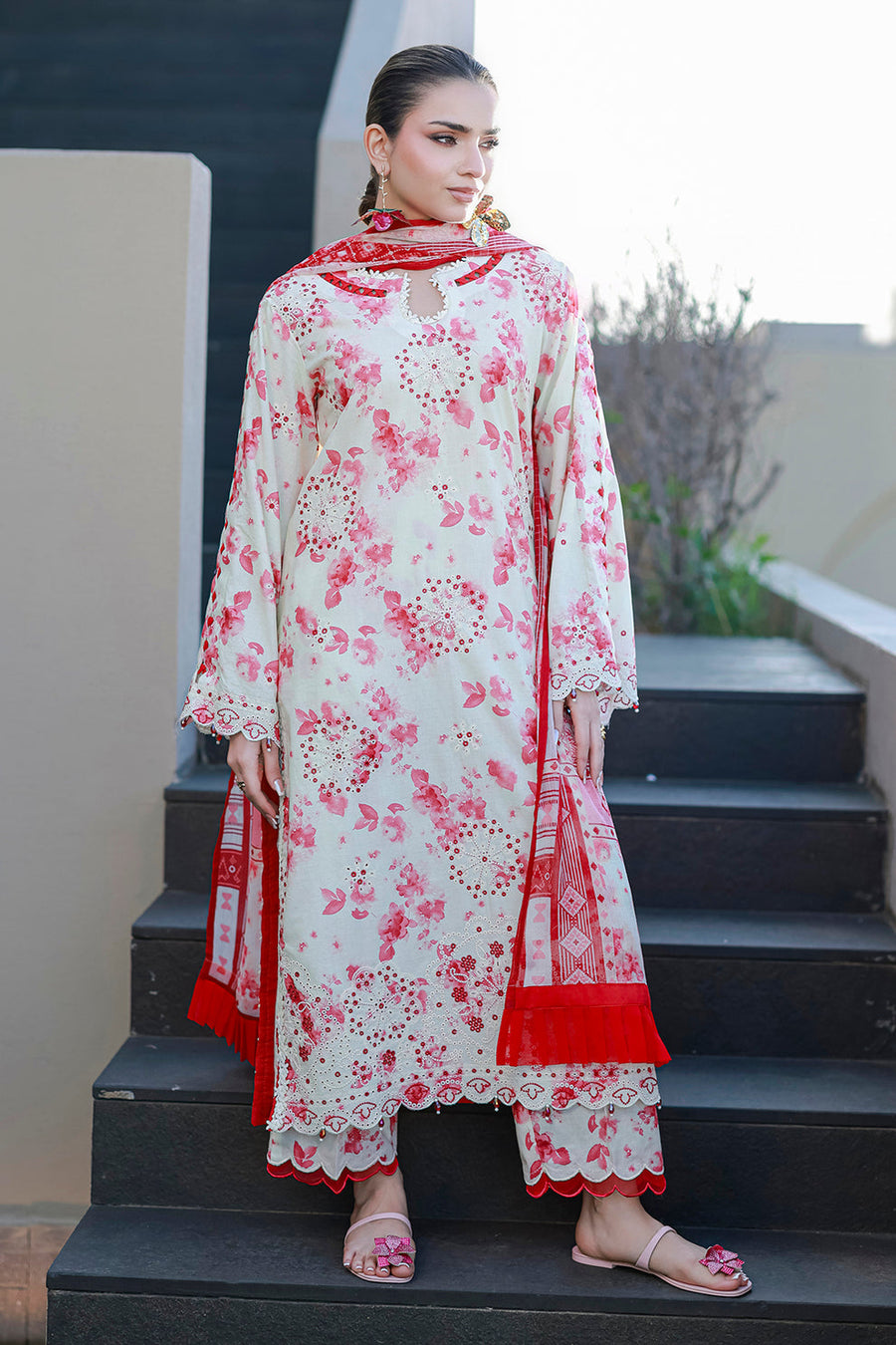 Zellbury Chikankari Embroidered Cotton Unstitched 3Pc Suit WUC26E34068