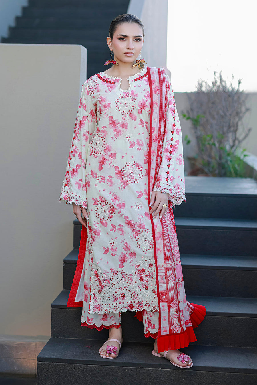 Zellbury Chikankari Embroidered Cotton Unstitched 3Pc Suit WUC26E34068