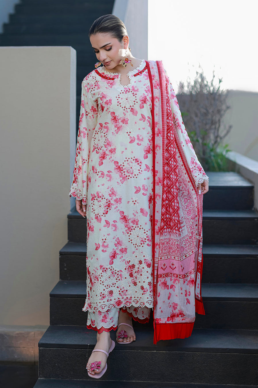 Zellbury Chikankari Embroidered Cotton Unstitched 3Pc Suit WUC26E34068