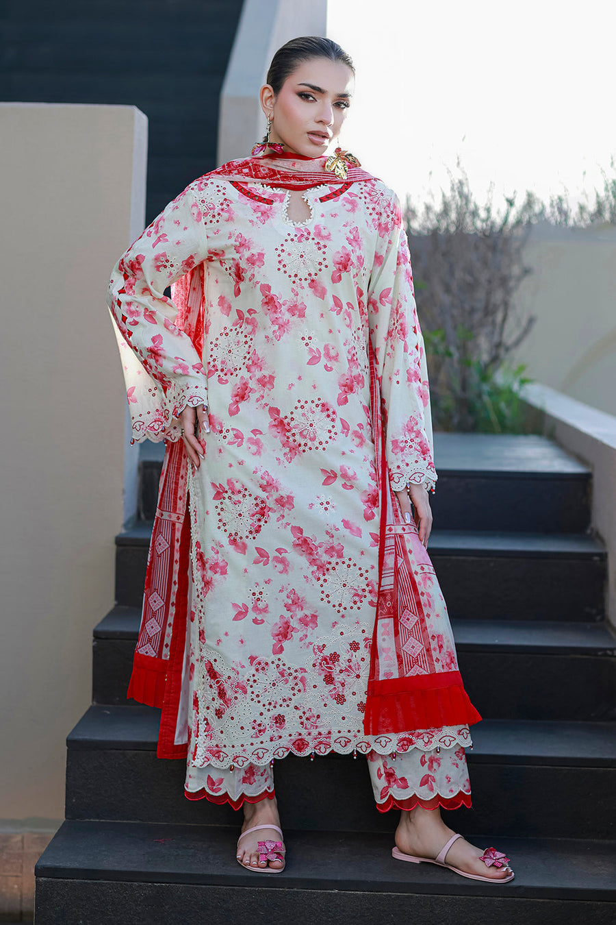 Zellbury Chikankari Embroidered Cotton Unstitched 3Pc Suit WUC26E34068