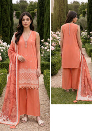 Zellbury Chikankari Embroidered Cotton Unstitched 3Pc Suit WUC26E34069