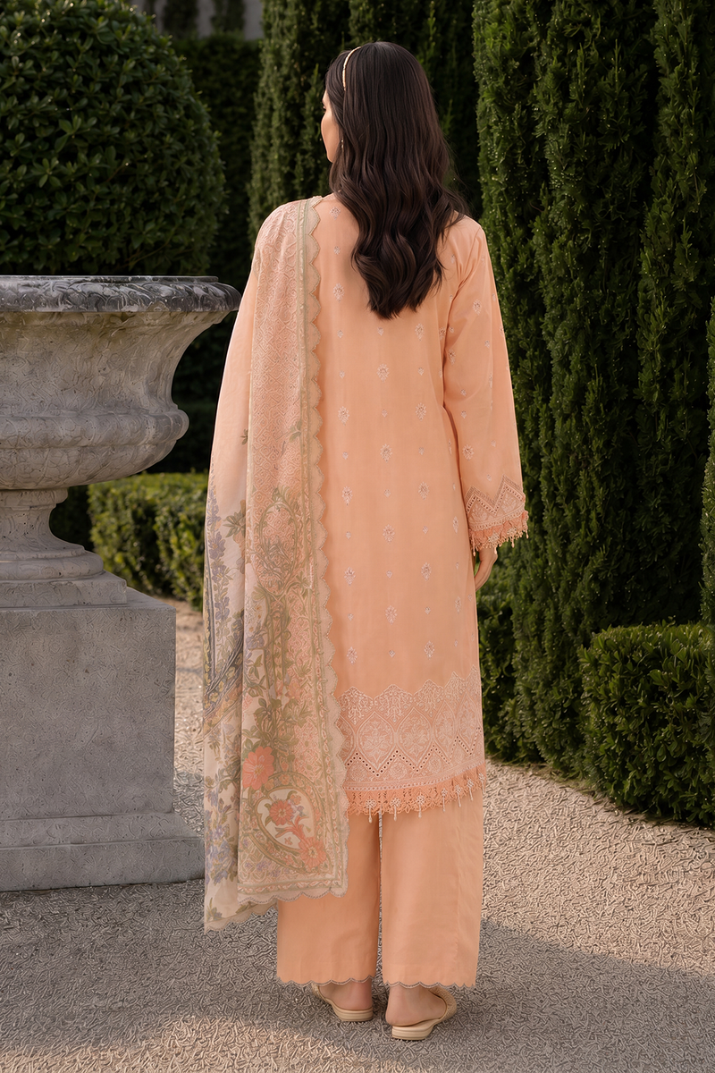 Zellbury Chikankari Embroidered Cotton Unstitched 3Pc Suit WUC26E34072
