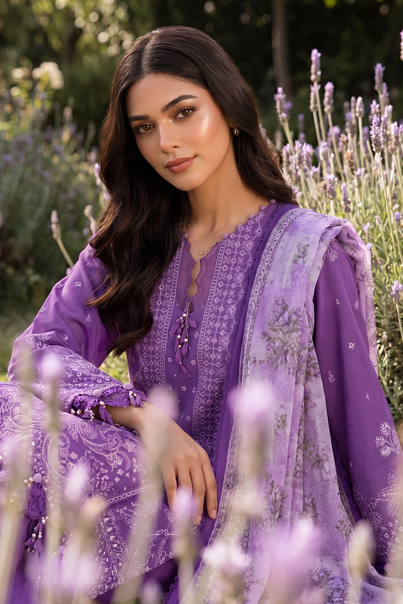 Zellbury Chikankari Embroidered Cotton Unstitched 3Pc Suit WUC26E34074