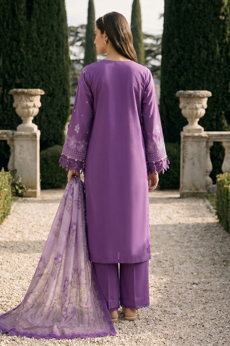 Zellbury Chikankari Embroidered Cotton Unstitched 3Pc Suit WUC26E34074