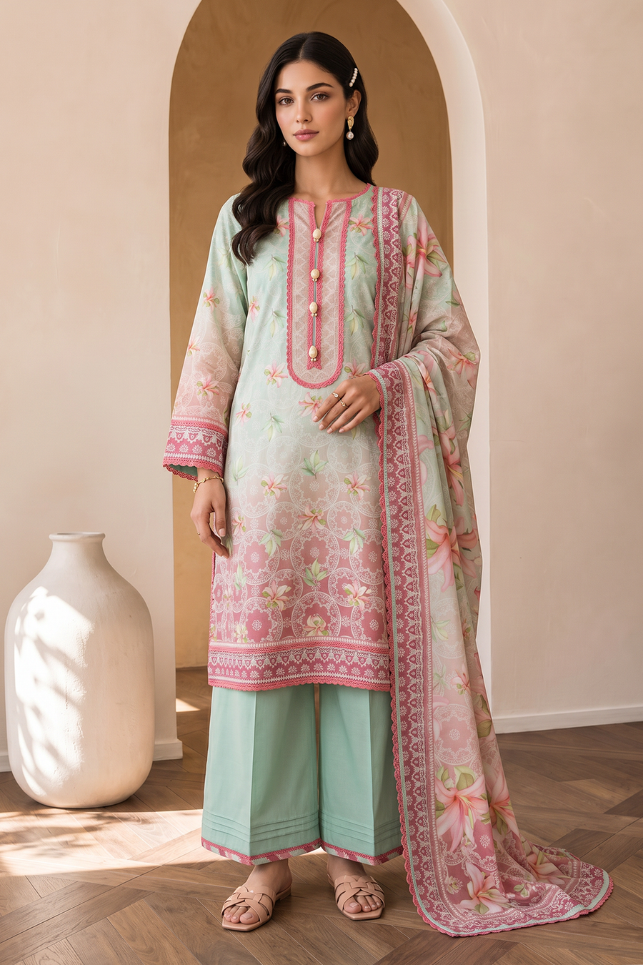 Zellbury Digital Printed Cotton Unstitched 3Pc Suit WUCQ1X30023