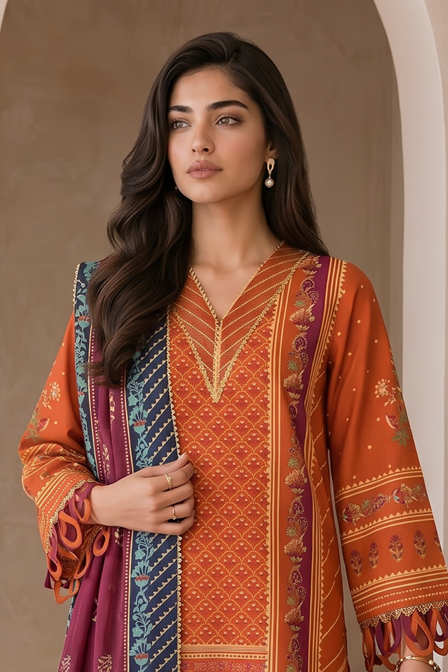 Zellbury Digital Printed Cotton Unstitched 3Pc Suit WUCQ1X30024