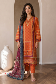Zellbury Digital Printed Cotton Unstitched 3Pc Suit WUCQ1X30024