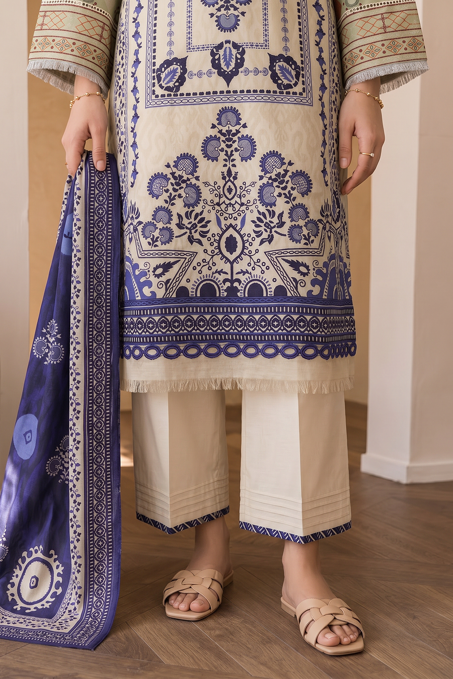 Zellbury Digital Printed Cotton Unstitched 3Pc Suit WUCQ1X30027