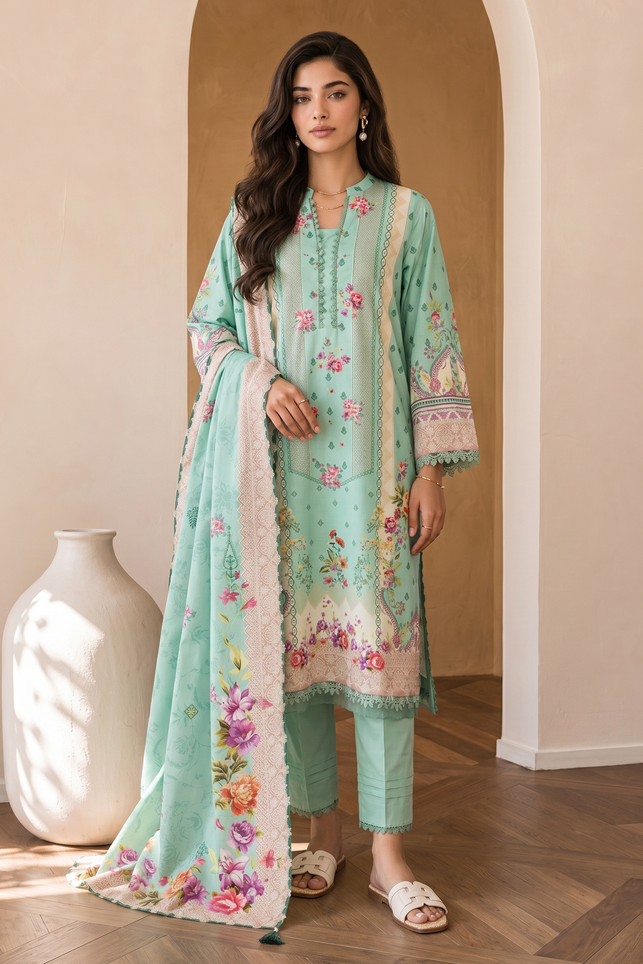 Zellbury Digital Printed Cotton Unstitched 3Pc Suit WUCQ1X30034