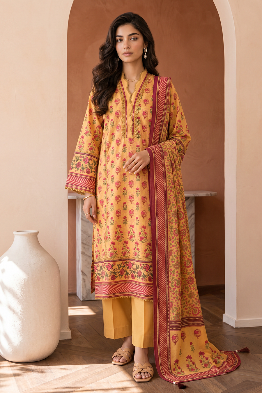 Zellbury Digital Printed Cotton Unstitched 3Pc Suit WUCQ1X30036