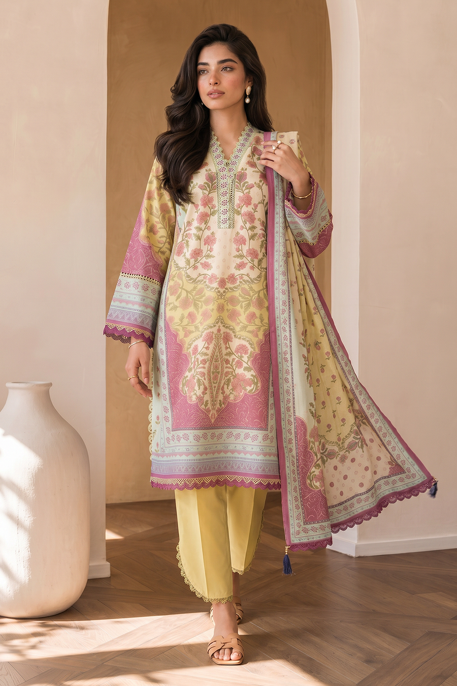 Zellbury Digital Printed Cotton Unstitched 3Pc Suit WUCQ1X30038