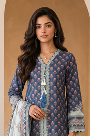 Zellbury Digital Printed Cotton Unstitched 3Pc Suit WUCQ1X30039