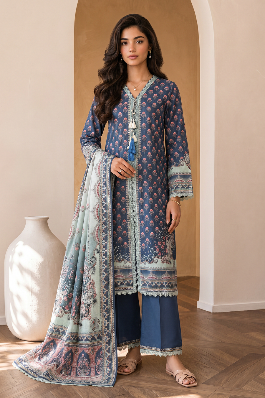 Zellbury Digital Printed Cotton Unstitched 3Pc Suit WUCQ1X30039