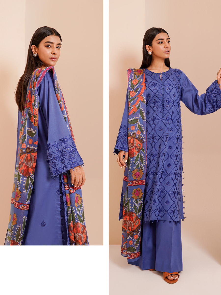 Zellbury Vol-05 Embroidered Lawn Unstitched 3 Piece Suit WUS23E30368