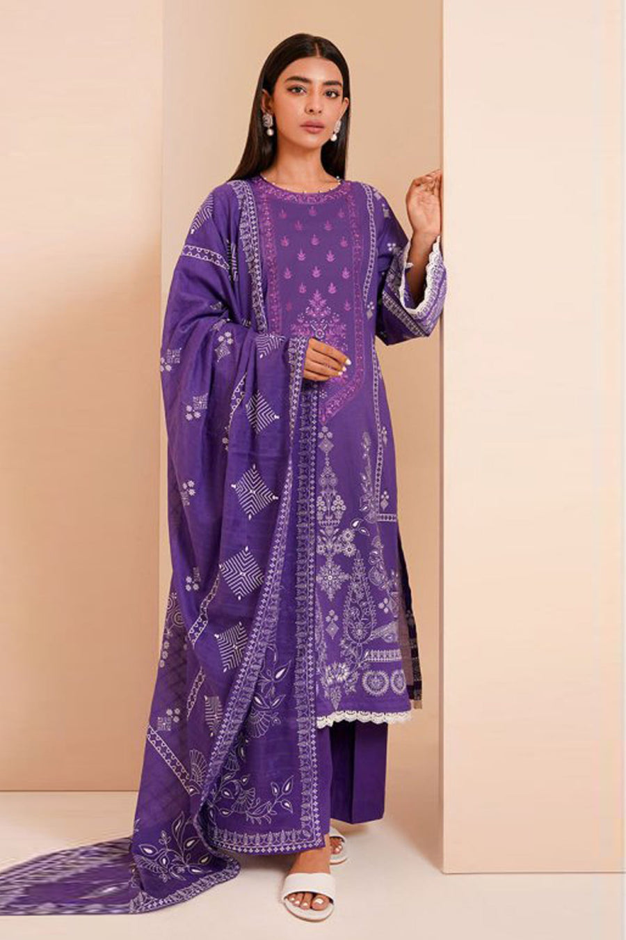 Zellbury Vol-04 Embroidered Lawn Unstitched 3 Piece Suit WUS23E30278