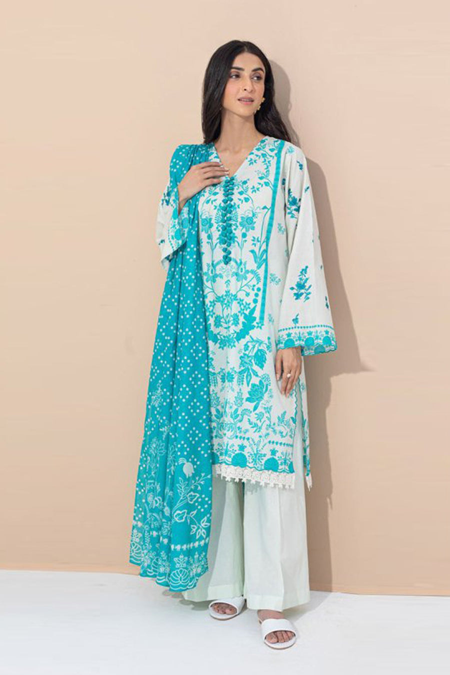 Zellbury Vol-04 Embroidered Lawn Unstitched 3 Piece Suit WUS23E30353