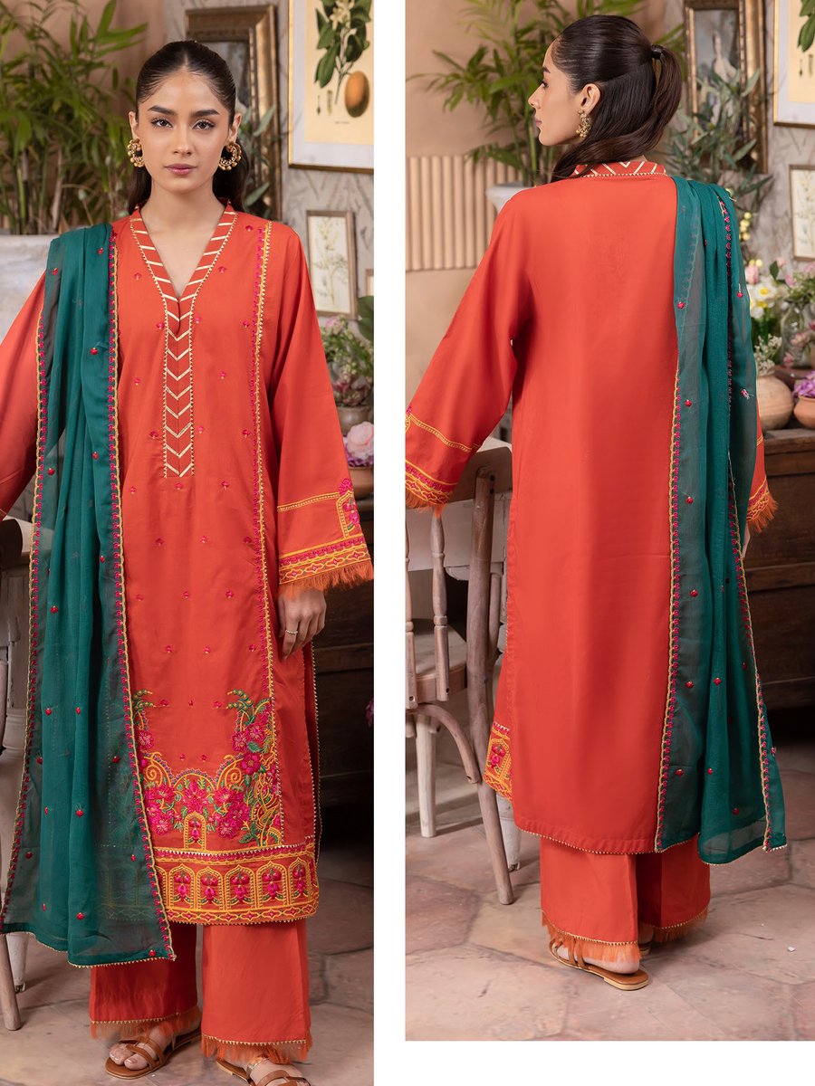 Zellbury Summer Embroidered Lawn Unstitched 3Pc Suit WUS24E31136