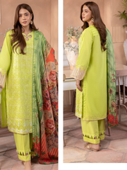 Zellbury Summer Embroidered Cambric Unstitched 3Pc Suit WUS24E31141