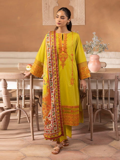 Zellbury Summer Embroidered Lawn Unstitched 3Pc Suit WUS24E31144
