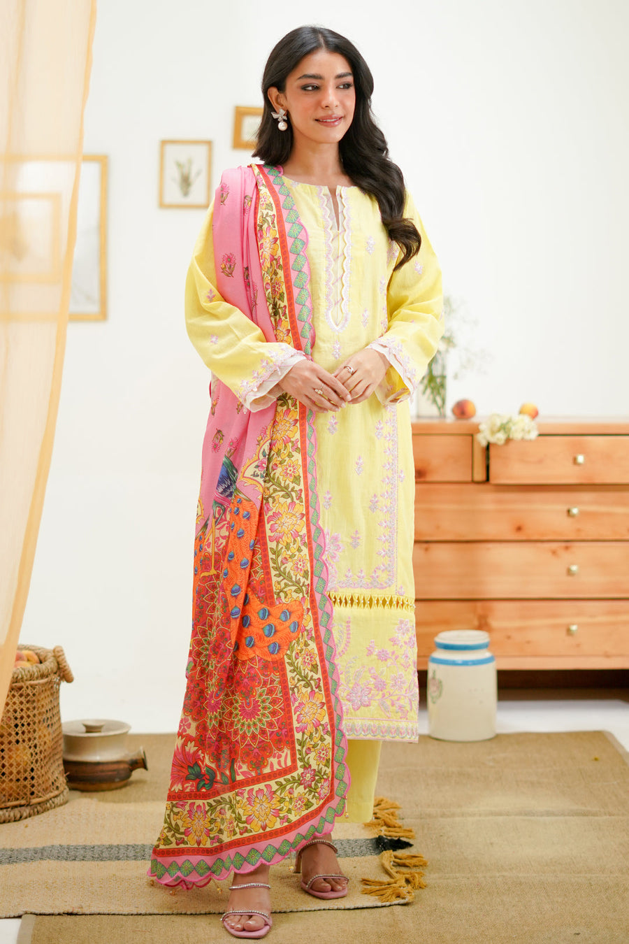 Zellbury Signature Embroidered Lawn Unstitched 3Pc Suit WUS24E31266