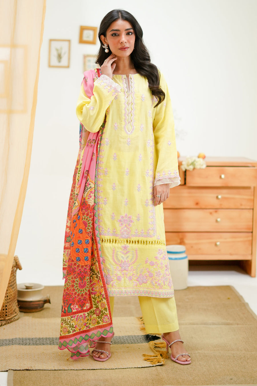 Zellbury Signature Embroidered Lawn Unstitched 3Pc Suit WUS24E31266