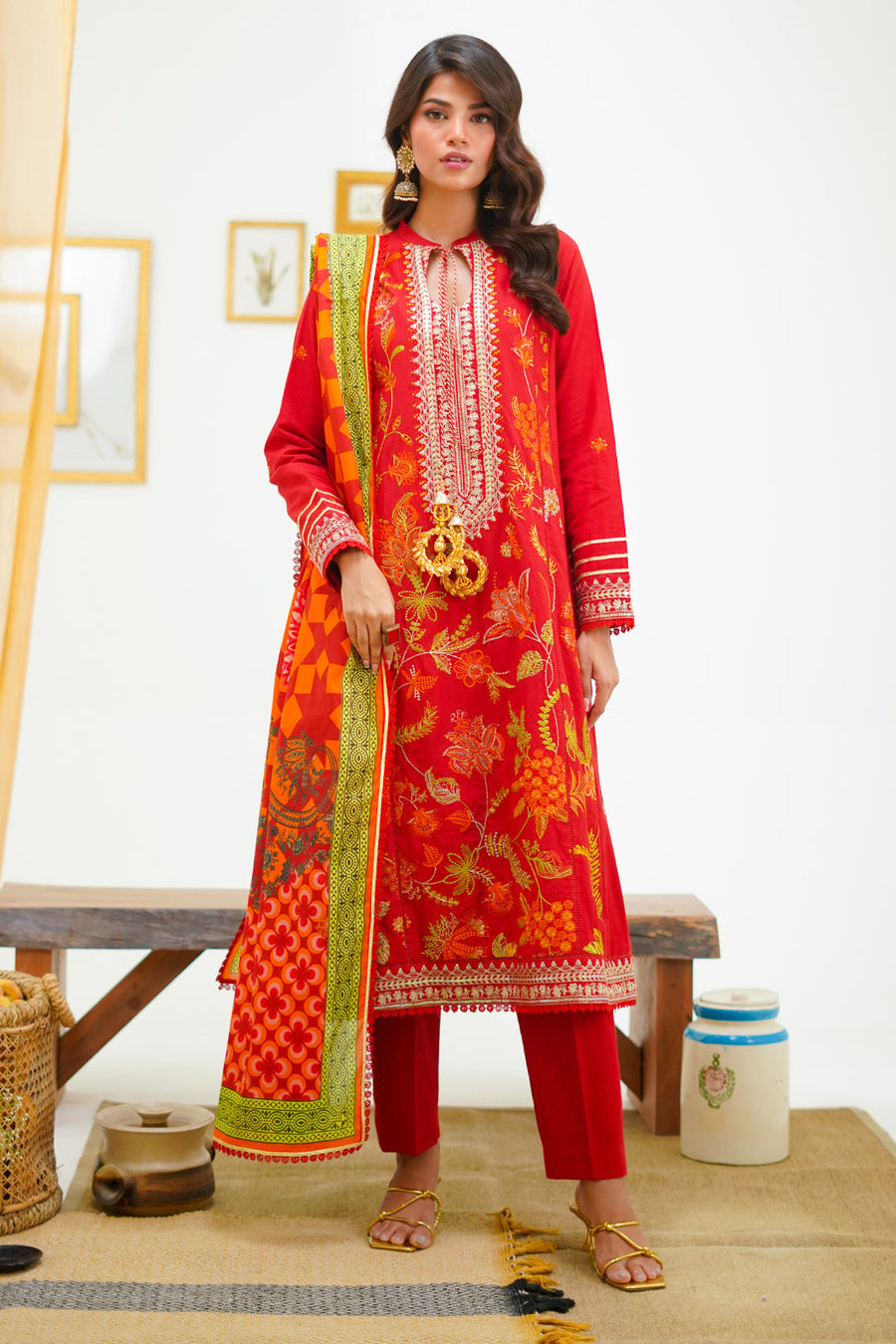 Zellbury Signature Embroidered Lawn Unstitched 3Pc Suit WUS24E31295