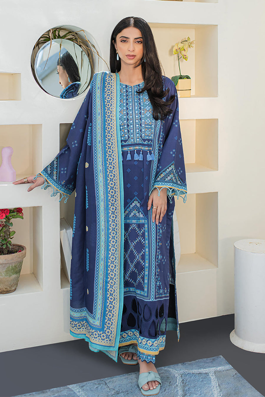 Zellbury Summer Embroidered Lawn Unstitched 3Pc Suit WUS24E31681