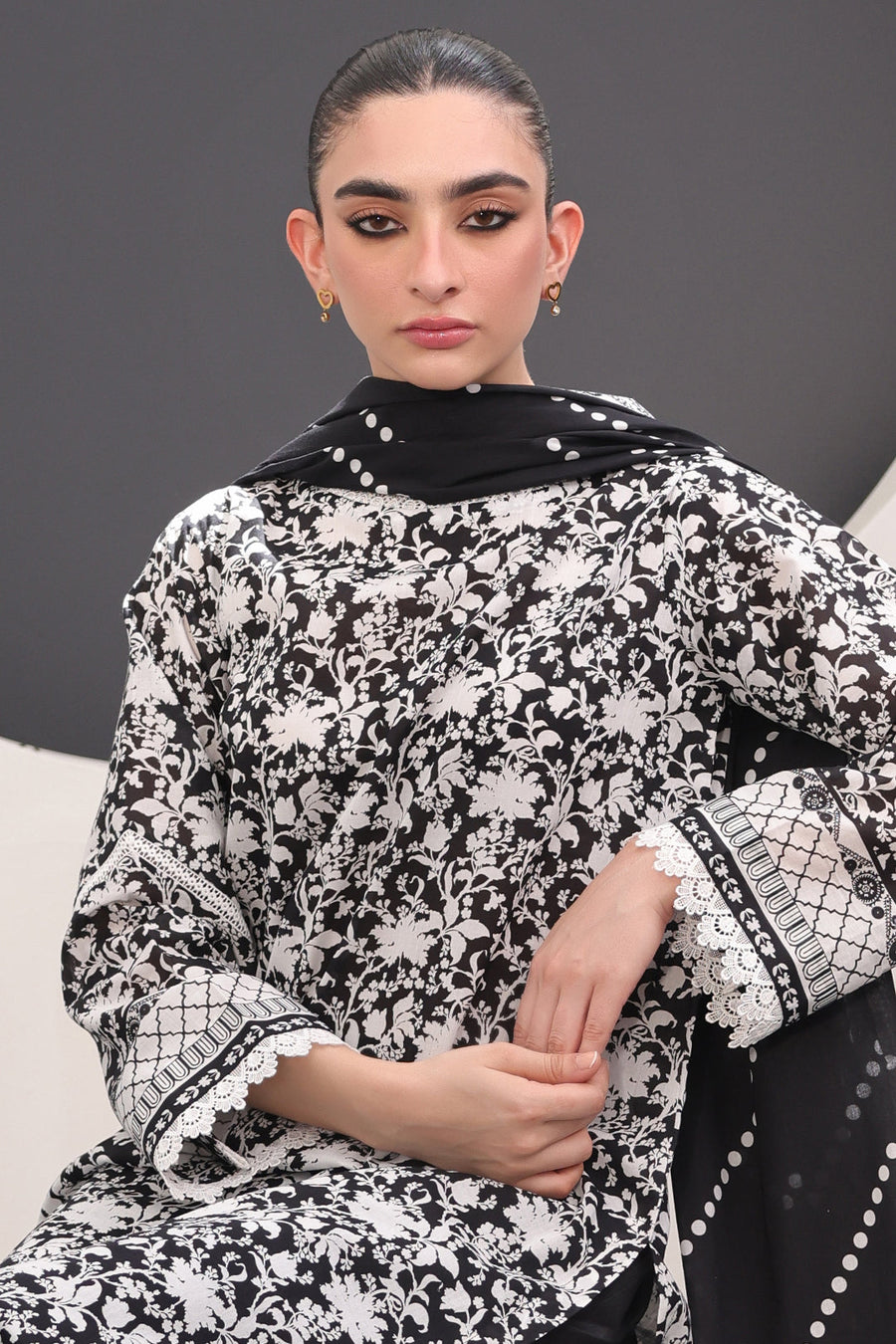 Zellbury Monochrome Printed Lawn Unstitched 3Pc Suit WUS24X31526