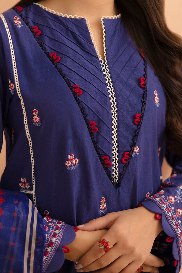 Zellbury Summer Embroidered Lawn Unstitched 3Pc Suit WUS25E30070