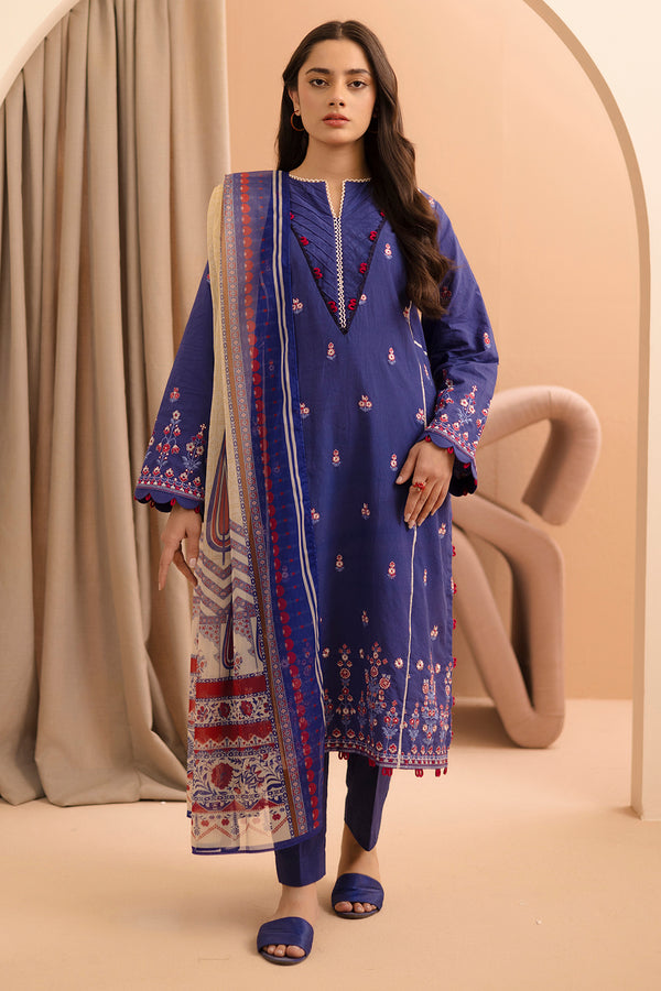 Zellbury Summer Embroidered Lawn Unstitched 3Pc Suit WUS25E30070