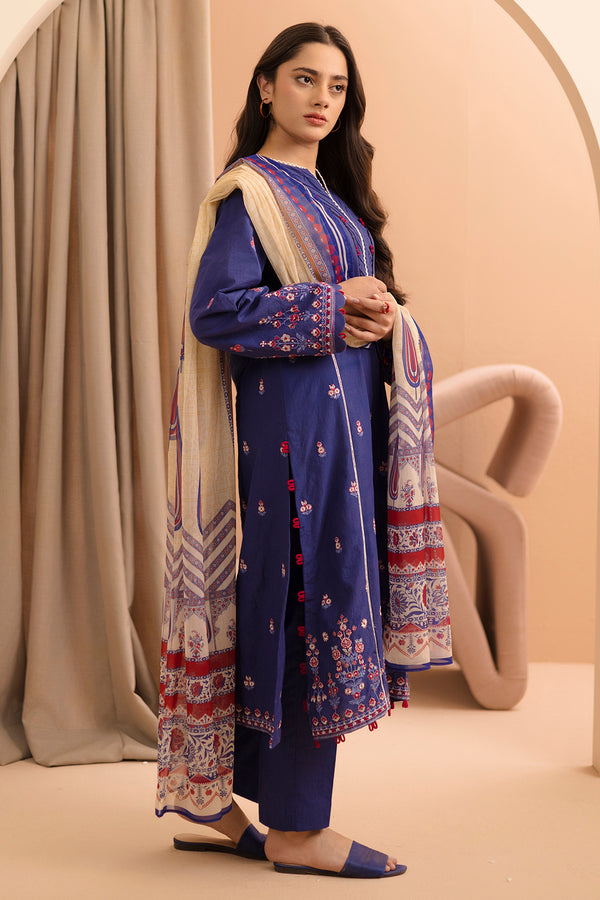 Zellbury Summer Embroidered Lawn Unstitched 3Pc Suit WUS25E30070