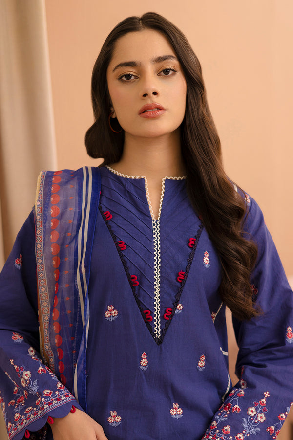 Zellbury Summer Embroidered Lawn Unstitched 3Pc Suit WUS25E30070