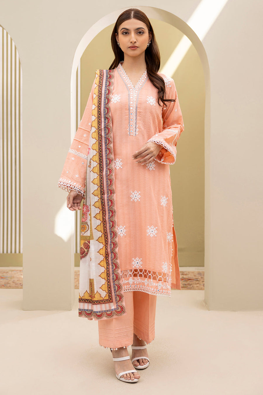 Zellbury Summer Embroidered Lawn Unstitched 3Pc Suit WUS25E30074